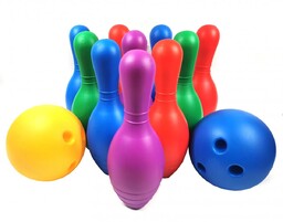 Kręgle, zestaw, gra zręcznościowa, Leszko