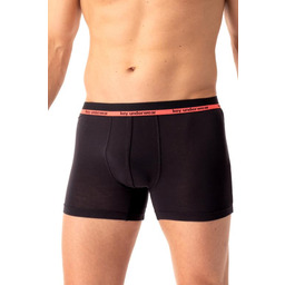 Bokserki męskie bambusowe gładkie z zewnętrzną gumą czarne