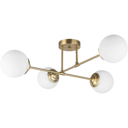 LAMPA WISZĄCA SUFITOWA ŻYRANDOL NOWOCZESNA ZŁOTO SZCZOTKOWANE BIAŁE