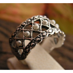 PINA - srebrny pierścionek z perłami