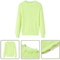 Sweter dziecięcy z dzianiny - żółty neonowy -
