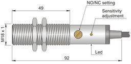 Czujnik pojemnościowy Fi 18 mm SC18SM-A5 NO/NC