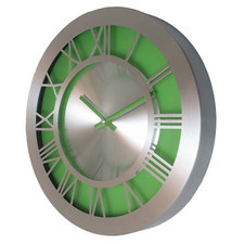 Zegar aluminiowy ROMAN green
