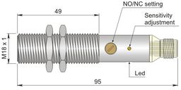 Czujnik pojemnościowy Fi 18 mm SC18SM-A5 NO/NC H