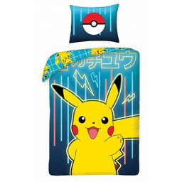 Pościel młodzieżowa 140x200 Pokemon Pokemony Pikachu Pikaczu posewka