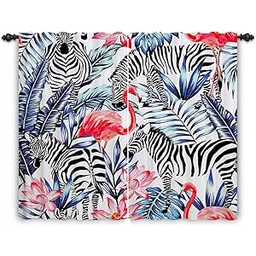 Zasłona dżungla zebra flaming 132x214 cm zaciemniająca 2