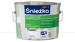 ŚNIEŻKA SUPERMAL Emalia olejno-ftalowa biały połysk RAL9003 2,5L