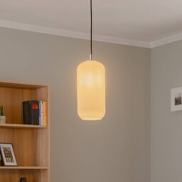 Lampa wisząca szklana Kaja Argon, możliwość ściemniania, biały