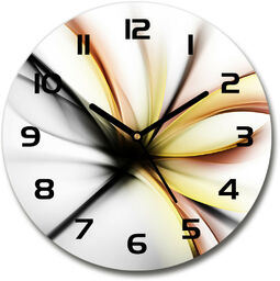 Zegar szklany okrągły Abstrakcja kwiat