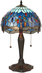Stojąca lampka witrażowa Dragonfly 64090 Interiors Tiffany ważka