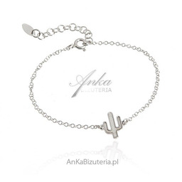 ankabizuteria.pl Srebrna bransoletka KAKTUS z masą perłową