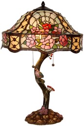 Clayre&Eef Lampa stołowa tiffany CLAIRE, multikolor, salon /
