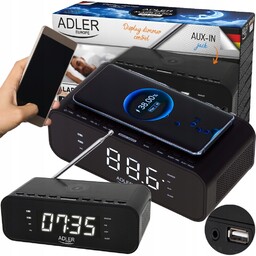 Radiobudzik Z Ładowarka Indukcyjna Bluetooth