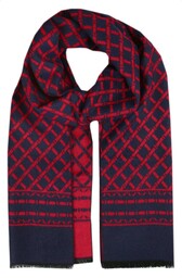 Męski Szalik z Wiskozy - Alties - Granatowo-Niebieski