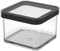 Rotho Kwadratowy plastikowy pojemnik na żywność LOFT czarny