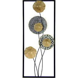 Metalowy obraz, liście lotosu, liście lotosu, liście, dekoracja