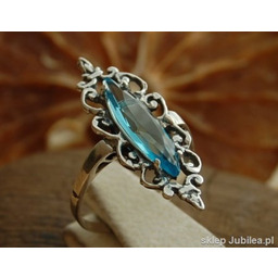 LAUREN - srebrny pierścionek z akwamarynem