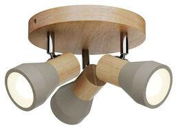 Lindby - Filiz Round Lampa Sufitowa Concrete/Wood