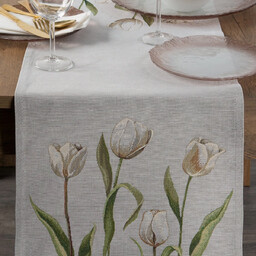 Obrus z gobeliny szenilowej w tulipany OKH-03