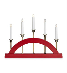 Markslojd Bożonarodzeniowy świecznik dekoracyjny Bridge czerwony mosiądz