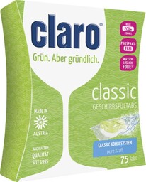 Claro Classic ekologiczne tabletki do zmywarki, 75 szt.