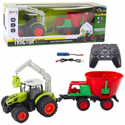 Traktor Rolniczy Z Siewnikiem i Chwytakiem Obrotowym Zdalnie
