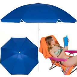 Parasol Plażowy Łamany Wbijany Niebieski 180cm
