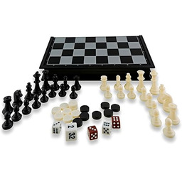 Aquamarine Games - Szachy, Warcaby i Backgammon, magnetyczne