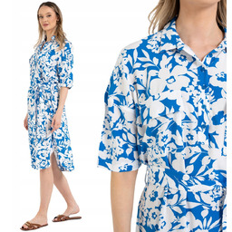 KOSZULOWA SUKIENKA DAMSKA MIDI Z PASKIEM 100% WISKOZA