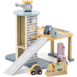 Drewniany Parking Samochodowy Z WINDĄ Garaż dla aut