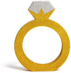 Brokatowa dekoracja Pierścionek - 21 cm - 1