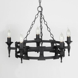 Elstead Lampa wisząca SAXON kute żelazo czarna