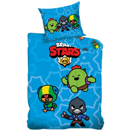 POŚCIEL BRAWL STARS 140x200 LEON KRUK SPIKE NIEBIESKA