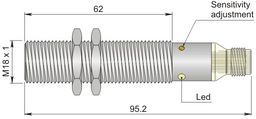 Czujnik pojemnościowy Fi 18 mm SC18SM-C5 PNP NO+NC