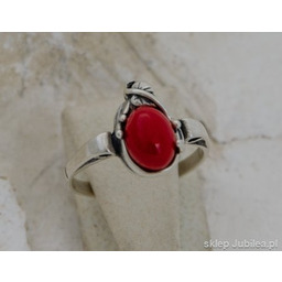 BIBINA - srebrny pierścionek z koralami