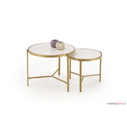 Zestaw stolików kawowych FATIMA Halmar Biały marmur +