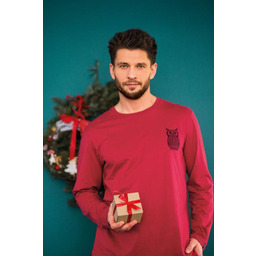 Piżama męska z długim rękawem i flanelowymi spodniami