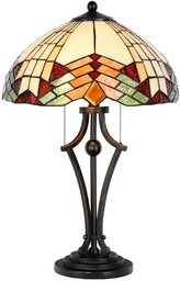 Clayre&Eef Lampa stołowa tiffany 5961, multikolor, salon /