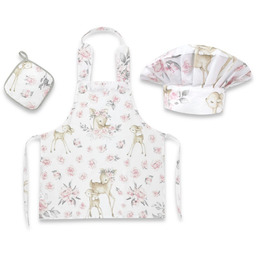 Zestaw Małego Kucharza Bawełna 100% Słodka Sarenka Róż