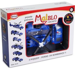 MALBLO Klocki magnetyczne Magnetic Pojazdy policyjne MAL0316