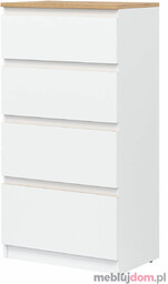 Komoda REMI RM04 Biały + Dąb Evoke