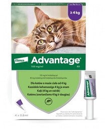 Bayer Advantage Roztwór Do Nakrapiania Dla Kotów 4x0,8ml