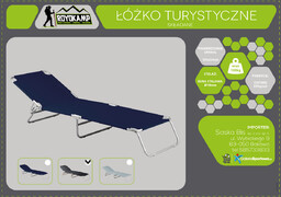 Royokamp, Łóżko turystyczne kempingowe, składane, czarne