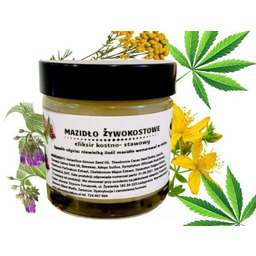 MAZIDŁO ŻYWOKOSTOWE MAŚĆ ŻYWOKOST Glistnik Wrotycz CBD Kopiec