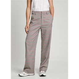 PEPE JEANS SPODNIE DAMSKIE CASUAL W PEPITKĘ PROSTE