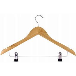 Edinos Drewniany wieszak na spodnie z klipsami N6-S94