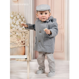 Płaszczyk Ocieplany Chłopięcy Christopher Szary Melanż roz.68 CM