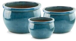 Turkusowa donica ceramiczna ogrodowa 26 cm Polnix Glazed