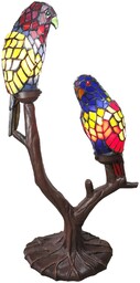 Clayre&Eef Lampa stołowa tiffany 6017, multikolor, salon /