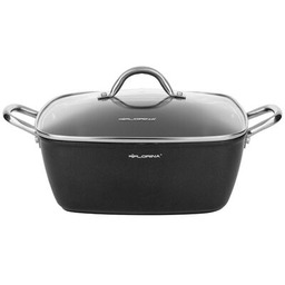 Garnek aluminiowy Nelio kwadratow z pokrywką 28 cm